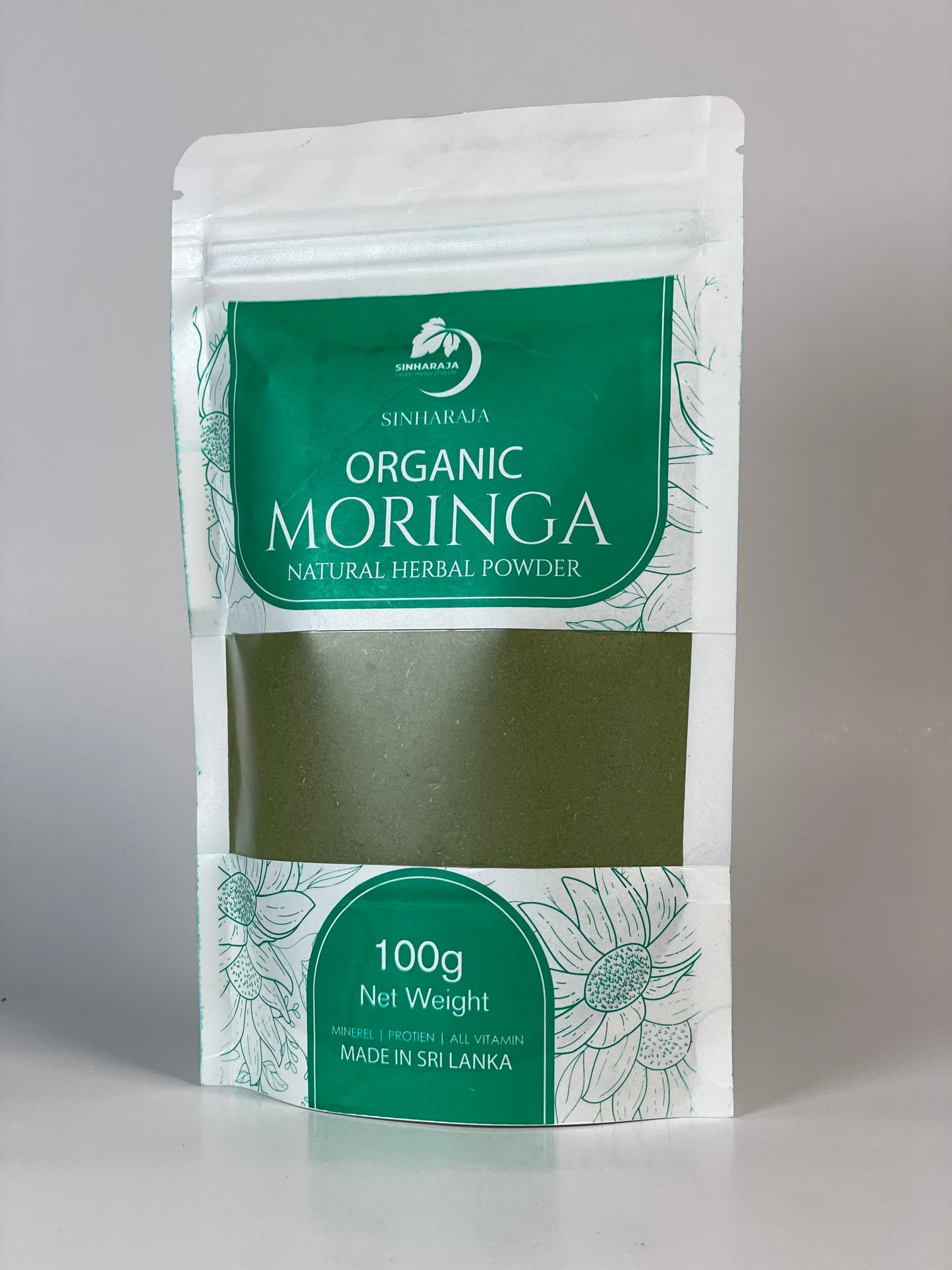 Sinharaja Organic Moringa – Pure Natural Herbal Superfood Powder