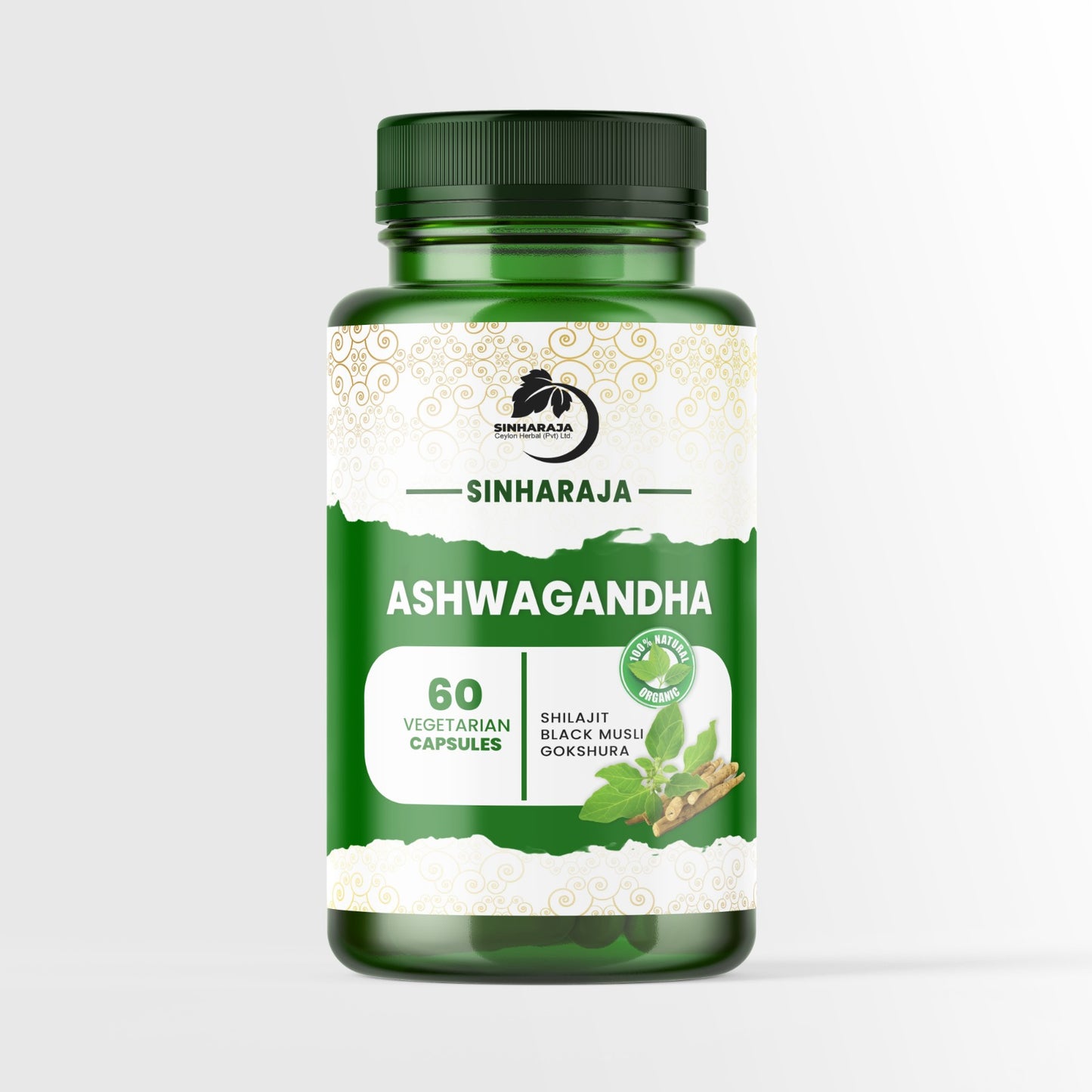 Natural Ashwagandha Capsules for Extra Strength, Performance, Vitality, Anxiety and Stress Relief, 60 Capsules