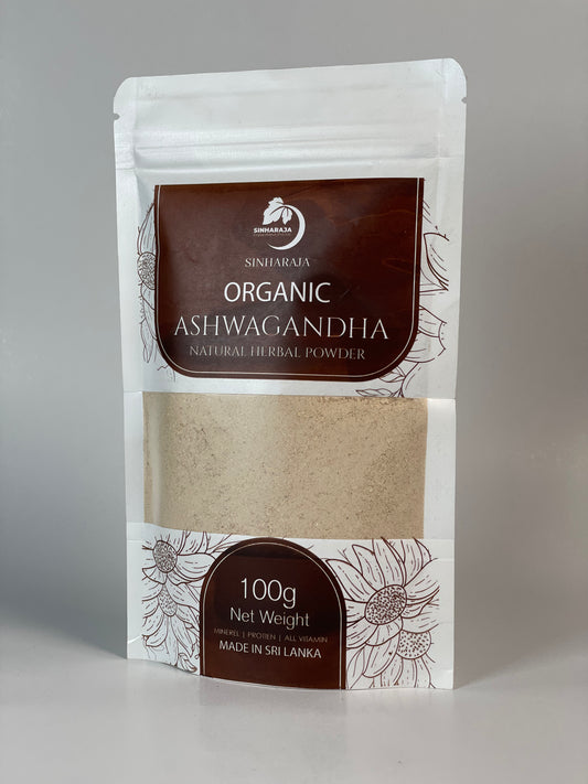 Sinharaja Organic Ashwagandha – Pure Natural Herbal Powder for Vitality